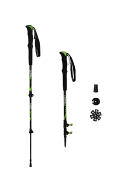 BASTONCINO TREKKING TELESCOPICI A TRE SEZIONI LIME GREEN BLACK